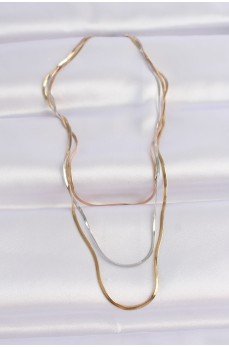 316L Çelik 3 Renkli İtalyan Zincir Çoklu Kolye