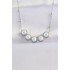 316L Çelik Zincir Gümüş Renk Sıralı İnci Taşlı Kolye