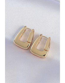 Pirinç Gold Renk Kalın Küpe