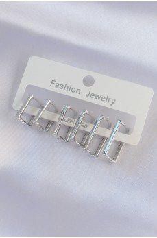 Pirinç Gümüş Renk Dikdörtgen Model Küpe Seti Pirinç Gümüş Renk Dikdörtgen Model Küpe Seti