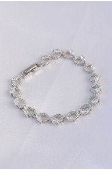 Vip Seri Pirinç Zirkon Taşlı Gümüş Renk Arpa Model Bileklik