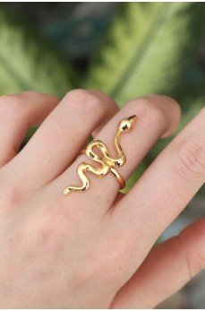 Pirinç Gold Renk Ayarlanabilir Yılan Yüzük