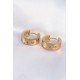 316L Çelik Gold Renk Zirkon Taşlı Minimal Model Halka Küpe