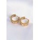 316L Çelik Gold Renk Zirkon Taşlı Minimal Model Halka Küpe