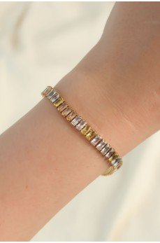 316L Çelik Gold Renk Renkli Su Yolu Tasarımlı Bileklik