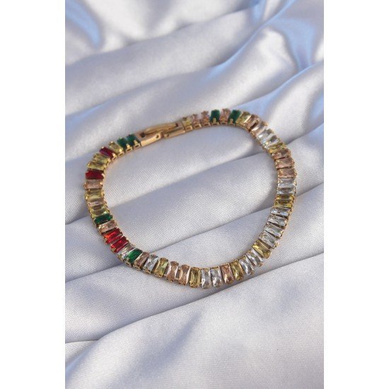 316L Çelik Gold Renk Renkli Su Yolu Tasarımlı Bileklik 316L Çelik Gold Renk Renkli Su Yolu Tasarımlı Bileklik