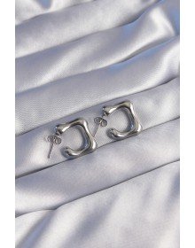316L Çelik Gümüş Renk Minimal Bubble Küpe