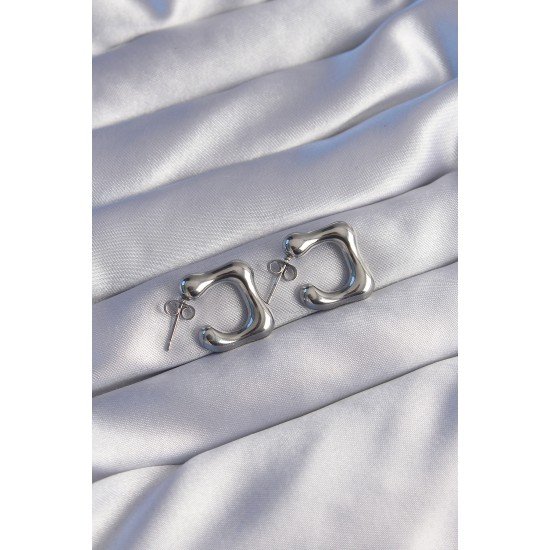 316L Çelik Gümüş Renk Minimal Bubble Küpe 316L Çelik Gümüş Renk Minimal Bubble Küpe