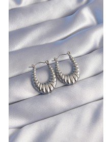 316L Çelik Gümüş Renk Uzun Baklava Görünümlü Küpe