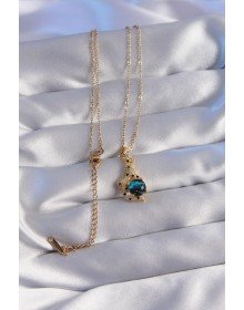 316L Çelik Zincir Gold Renk Zirkon Taşlı Panter Figürlü Gezegen Kolye