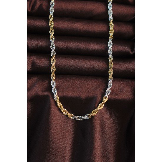 316L Çelik Çift Renk Burgu Tasarımlı Kolye 316L Çelik Çift Renk Burgu Tasarımlı Kolye