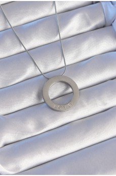 316L Çelik Gümüş Renk Zirkon Taşlı Model Kolye