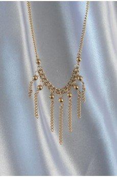 316L Çelik Zincir Gold Renk Topçuk Detay Sallantılı Zincir Kolye 316L Çelik Zincir Gold Renk Topçuk Detay Sallantılı Zincir Kolye