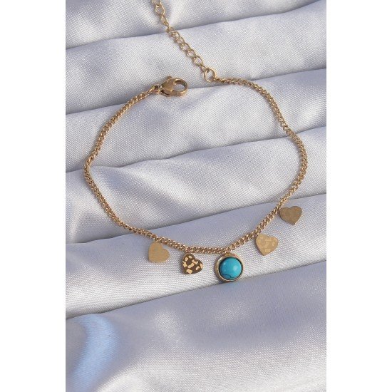 316L Çelik Gold Renk Minimal Kalpli Mavi Taş Detaylı Bileklik 316L Çelik Gold Renk Minimal Kalpli Mavi Taş Detaylı Bileklik