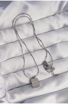 316L Çelik Gümüş Renk Kare Charm Model Kolye