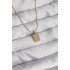 316L Çelik Gold Renk Kare Charm Model Kolye