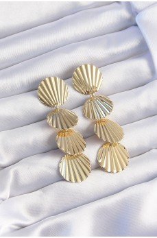 Pirinç Gold Renk Deniz Kabuğu Model Sallantılı Küpe