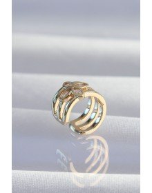 Pirinç Gold Renk Yonca Earcuff Küpe