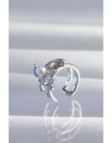 Pirinç Gümüş Renk İncili Ahtapot Earcuff Küpe