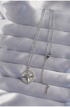 316L Çelik Zincir Gümüş Renk Zirkon Taşlı Kutup Yıldızı Kolye 316L Çelik Zincir Gümüş Renk Zirkon Taşlı Kutup Yıldızı Kolye