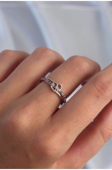 Pirinç Gümüş Renk Renkli Zirkon Taşlı Ayarlamalı Yüzük Pirinç Gümüş Renk Renkli Zirkon Taşlı Ayarlamalı Yüzük