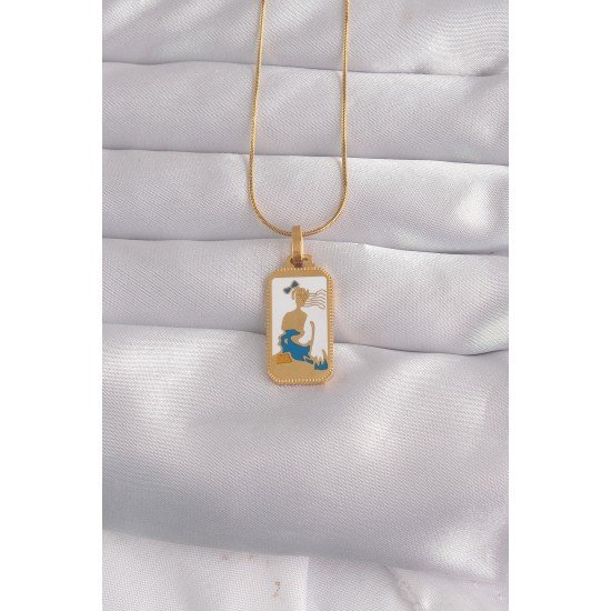 316L Çelik Gold Renk Beyaz Mineli Kız Figür Tarot Kolye 316L Çelik Gold Renk Beyaz Mineli Kız Figür Tarot Kolye