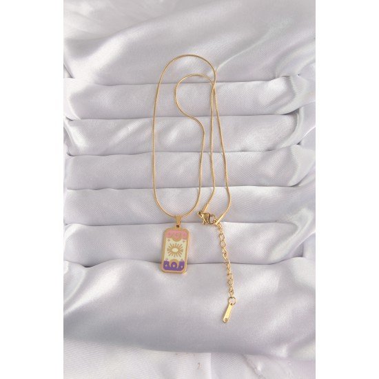 316L Çelik Gold Renk Karışık Mineli Ay Figür Tarot Kolye 316L Çelik Gold Renk Karışık Mineli Ay Figür Tarot Kolye