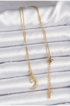 316L Çelik Zincir Altın Renk Zirkon Taşlı Sallantılı Ay Yıldız Kolye 316L Çelik Zincir Altın Renk Zirkon Taşlı Sallantılı Ay Yıldız Kolye