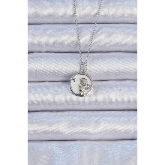 316L Çelik Zincir Gümüş Renk Zirkon Taşlı Mineli Melek Kolye 316L Çelik Zincir Gümüş Renk Zirkon Taşlı Mineli Melek Kolye