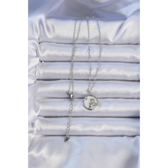 316L Çelik Zincir Gümüş Renk Zirkon Taşlı Mineli Melek Kolye 316L Çelik Zincir Gümüş Renk Zirkon Taşlı Mineli Melek Kolye