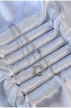 316L Çelik Zincir Gümüş Renk Zirkon Taşlı Motifli Ay Yıldız Kolye 316L Çelik Zincir Gümüş Renk Zirkon Taşlı Motifli Ay Yıldız Kolye