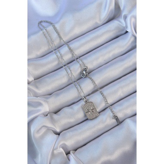 316L Çelik Zincir Gümüş Renk Zirkon Taşlı Kutup Yıldızlı Vintage Kolye 316L Çelik Zincir Gümüş Renk Zirkon Taşlı Kutup Yıldızlı Vintage Kolye