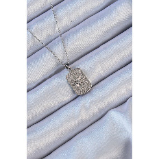 316L Çelik Zincir Gümüş Renk Zirkon Taşlı Kutup Yıldızlı Vintage Kolye 316L Çelik Zincir Gümüş Renk Zirkon Taşlı Kutup Yıldızlı Vintage Kolye