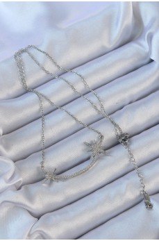 316L Çelik Zincir Gümüş Renk Zirkon Taşlı Kutup Yıldızı Kolye 316L Çelik Zincir Gümüş Renk Zirkon Taşlı Kutup Yıldızı Kolye