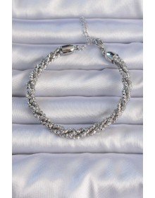 Pirinç Gümüş Renk Sarmal Model Bileklik