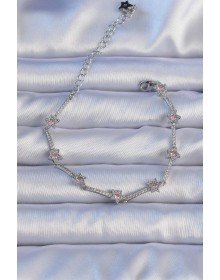 Vip Seri Pirinç Gümüş Renk Zirkon Taşlı Halley Yıldız Model Bileklik