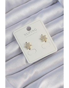 Xuping Gold Renk Zirkon Taşlı Yaprak Küpe