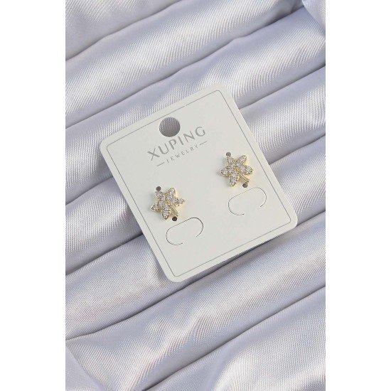 Xuping Gold Renk Zirkon Taşlı Yaprak Küpe Xuping Gold Renk Zirkon Taşlı Yaprak Küpe