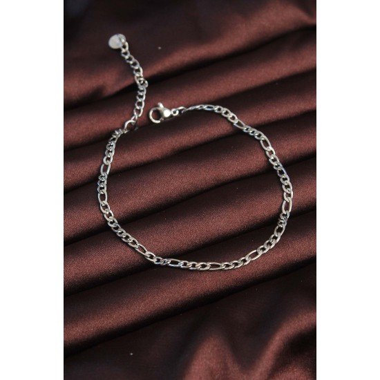 316L Çelik Gümüş Renk Kuş Gözü Erkek Zincir Bileklik 316L Çelik Gümüş Renk Kuş Gözü Erkek Zincir Bileklik