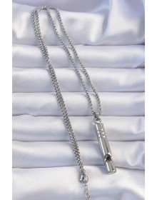 Acil Durum Düdüğü 316L Çelik Kararma Yapmaz Yüksek Desibel Kolye Unisex