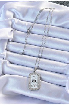 316L Çelik Zincir Gümüş Renk Mineli Zirkon Taşlı Göz Figür Tarot Kolye 316L Çelik Zincir Gümüş Renk Mineli Zirkon Taşlı Göz Figür Tarot Kolye