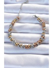 316L Çelik Karışık Renkli İç İçi Geçmeli Bombeli Bileklik