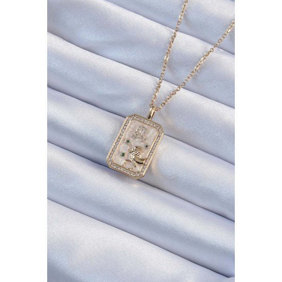 316L Çelik Zincir Altın Renk Zirkon Taşlı Aslan Figürlü Tarot Kolye 316L Çelik Zincir Altın Renk Zirkon Taşlı Aslan Figürlü Tarot Kolye