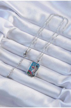316L Çelik Zincir Gümüş Renk Taç ve Kız Figürlü Renkli Mineli Tarot Kolye 316L Çelik Zincir Gümüş Renk Taç ve Kız Figürlü Renkli Mineli Tarot Kolye