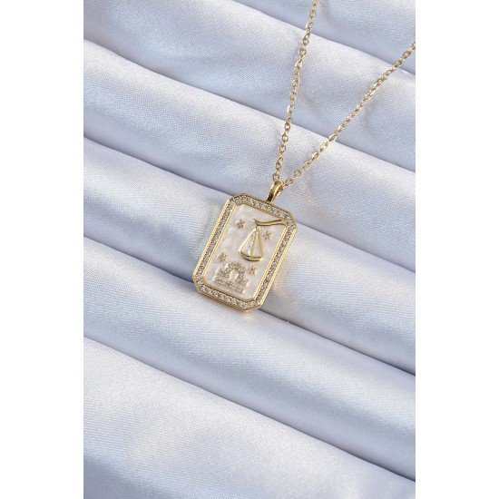 316L Çelik Zincir Altın Renk Zirkon Taşlı Çerçeveli Tarot Kolye 316L Çelik Zincir Altın Renk Zirkon Taşlı Çerçeveli Tarot Kolye