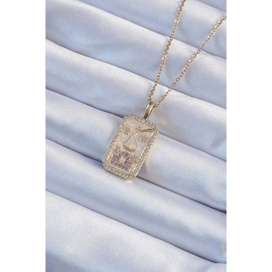 316L Çelik Zincir Altın Renk Lila Zirkon Taşlı Tarot Kolye 316L Çelik Zincir Altın Renk Lila Zirkon Taşlı Tarot Kolye