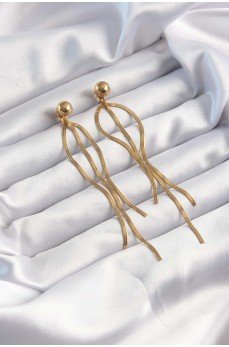 316L Çelik Altın Renk İtalyan Model Topçuk Küpe