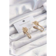 316L Çelik Altın Renk Geometrik Yonca Model Küpe 316L Çelik Altın Renk Geometrik Yonca Model Küpe