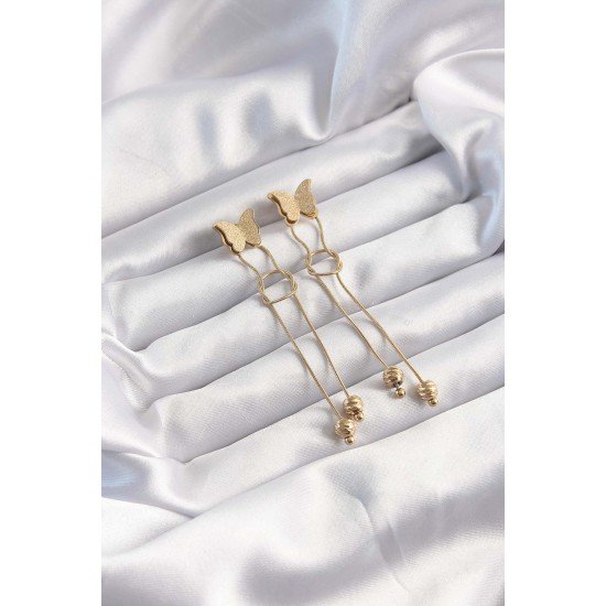 316L Çelik Altın Renk Sallantılı Düğüm Model Kelebek Küpe 316L Çelik Altın Renk Sallantılı Düğüm Model Kelebek Küpe