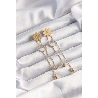 316L Çelik Altın Renk Sallantılı Düğüm Model Papatya Küpe 316L Çelik Altın Renk Sallantılı Düğüm Model Papatya Küpe